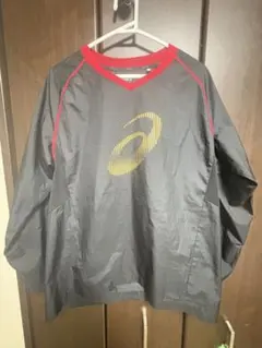 グレー/レッド 長袖 ウォームアップウェア