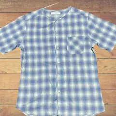 INHERIT 半袖シャツ ノーカラー