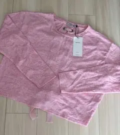 新品　Bershka ピンク バックリボン 長袖ニット L