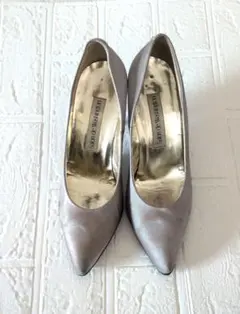 Salon de Washington パンプス 24cm シルバー シルクのサムネイル