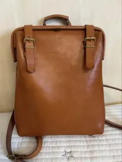 美品✨ ヘルツ　ラックス　オールレザー　リュック　ビジネス　大容量　ブラウン がま口リュックで一番人気のラックスリュック「革鞄のHERZ