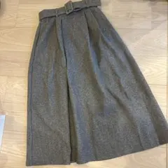 最終価格　ZARA グレー フレアスカート ベルト付き Sサイズ