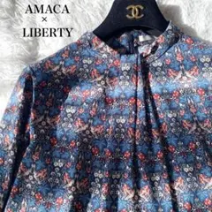 AMACA×LIBERTY バックサテンジョーゼットブラウス ボウタイ 38のサムネイル