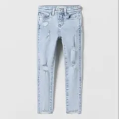 ZARA kids ダメージ　ジーンズ　デニム　パンツ　130 ブルー