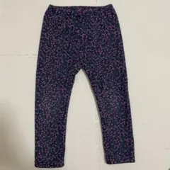 裏起毛 花柄ボトムス 100cm ネイビー