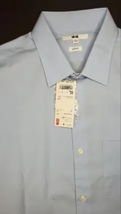 UNIQLO ファインクロスストレッチスリムフィット 長袖シャツ xl Blue