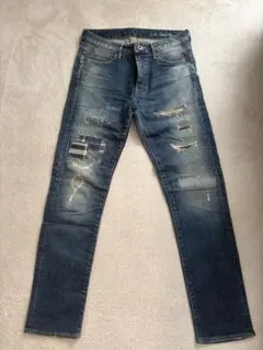 Japan Blue ダメージ加工スリムフィットデニムパンツ