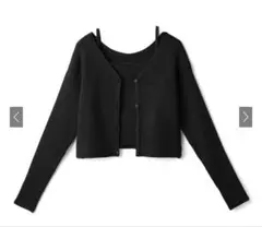 ショート丈カーディガンXキャミソールニットアンサンブル