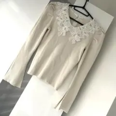 Rirandture リランドチュール　リボン　レースニットプルオーバー　2