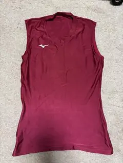 ミズノ ノースリーブ アンダーシャツ ワインレッド