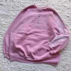 Hanes ピンク 極小フェード スウェット ハトメ カスタム グランジ XL
