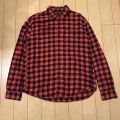 00s J.Crew Flannel L レッド ブラック チェック ネルシャツ
