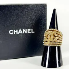希少 CHANEL シャネル リング 指輪 ココマーク ラインストーン 13号のサムネイル