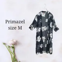 プリマゼル【M】花柄シースルー前開きロングカーディガン