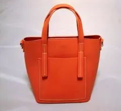 ナチュラルビューティーベーシック オレンジ トートバッグ 合成皮革
