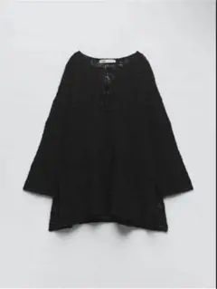 ZARA テクスチャー入りニットワンピ S