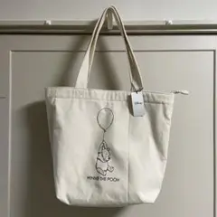 くまのプーさん　トートバッグ　ファスナー付き