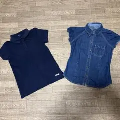 GAP KIDS ギャップ　ポロシャツ　160 デニムシャツ　XS ガールズ