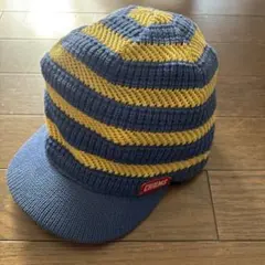 CHUMS 黄　青ニット帽 編み込みデザイン