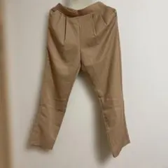 スリムフィットパンツ ベージュ ウエストゴム