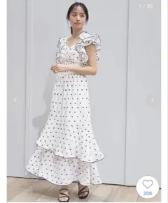 ラブティックボンボン ドットプリントラッフルマーメイドキャミ