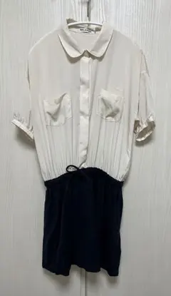 【美品】 MILKFED シャツワンピース ミニスカート ブラウス ネイビーのサムネイル