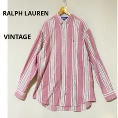 RALPH LAUREN BDシャツ 長袖　ストライプ ヴィンテージ　L