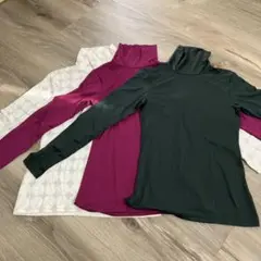 タートルネックヒートテック3枚セット(150、XS)