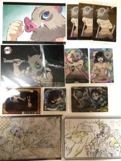 鬼滅の刃　嘴平伊之助　まとめ売り② ブロマイド　ポストカード ウエハース シール