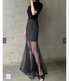 GRLグレイル 異素材チュールマーメイドスカート［gm639］