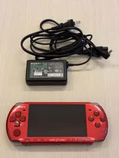 SONY PSP 本体 レッド 純正充電器付き 訳あり 動作確認済み　初期化済