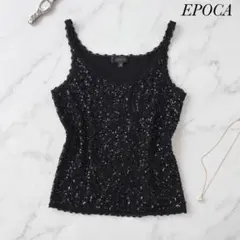美品 EPOCA スパンコール キャミソール ブラック 40のサムネイル