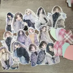 カット済コラージュシート＆ダイカットハートセット
