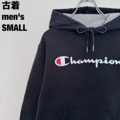 古着 Champion チャンピオン パーカー 定番 シンプル ブラック 黒 S