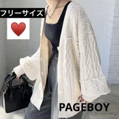 PAGEBOY ケーブルルーズカーディガン フリーサイズ アイボリー