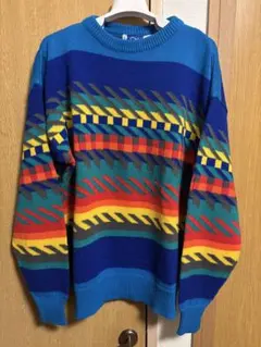 80's Ocean Pacific 多色幾何学模様ニットのサムネイル