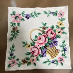 ★フェイラー★花かごとバラの刺繍タオルハンカチ