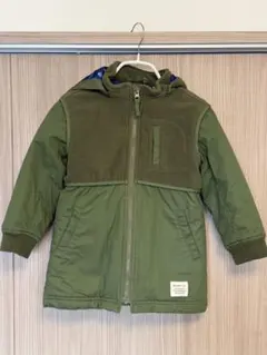 BEAMS MINI 110サイズ　フード付きオリーブグリーンジャケット