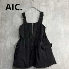 AIC. ドローストリング　ペプラム　ナイロン　ビスチェ　フロントジップのサムネイル