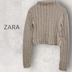 【ザラ】ニットトップス S ショート丈 ハイネック プルオーバー カジュアル