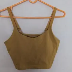 ヨガウェア カップ付き ブラトップ イエロー（柿色）Mサイズ・アンダー31㌢