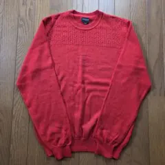 バーバリー ゴルフ クルーネック ニット ラムウール レッド ロゴ刺繍のサムネイル