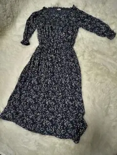 C・O・L・Z・A 花柄ネイビーワンピース　Lサイズ