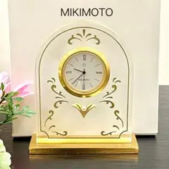 MIKIMOTO パール付き　ミニクオーツクロック　動作確認済み