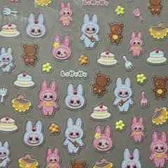 ネイルシール 5D3D立体 ラブブ パステル キャラクター