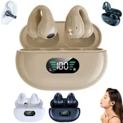 Bluetooth ワイヤレスイヤホン カーキ