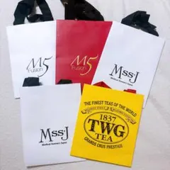 TWG Tea　MssJ M5Fusion　紙袋ショッパー5枚まとめ売りセットのサムネイル