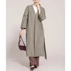 nanouniverse ナノユニバース カーキ ノーカラーコート