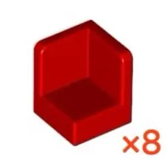 【LEGO】　パネル1×1×1コーナー　レッド　8個　①