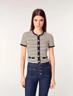 maje Cropped rib knit cardiganのサムネイル